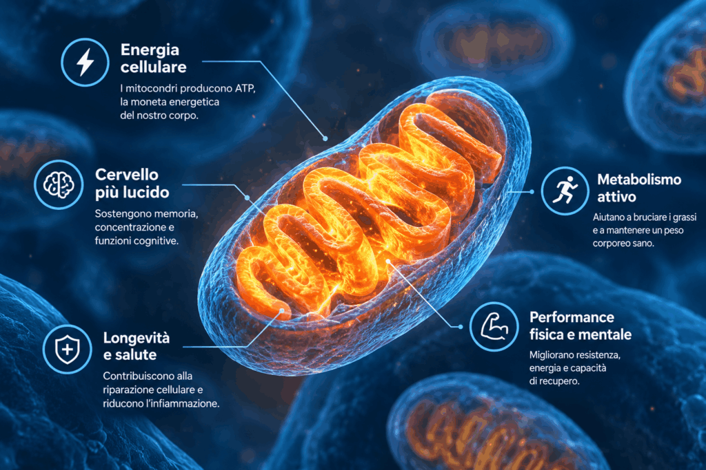 Mitocondri e biohacking: energia cellulare, metabolismo, salute e longevità